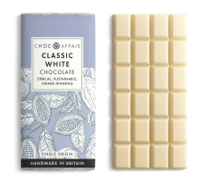 White chocolate bar with classic wrapper