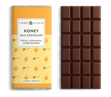 Honey-flavored milk chocolate bar