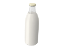 Glass bottle of milk