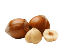 Whole and shelled hazelnuts